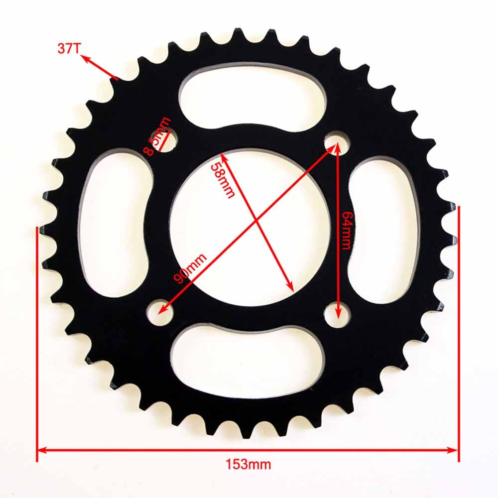 Motorcycle 37T/41T/46T 420/428/520 Chains Sprockets Rear Sprocket Cog For 110/125/140cc ATV Quad Dirt Pit Bike: 420-37T-58MM