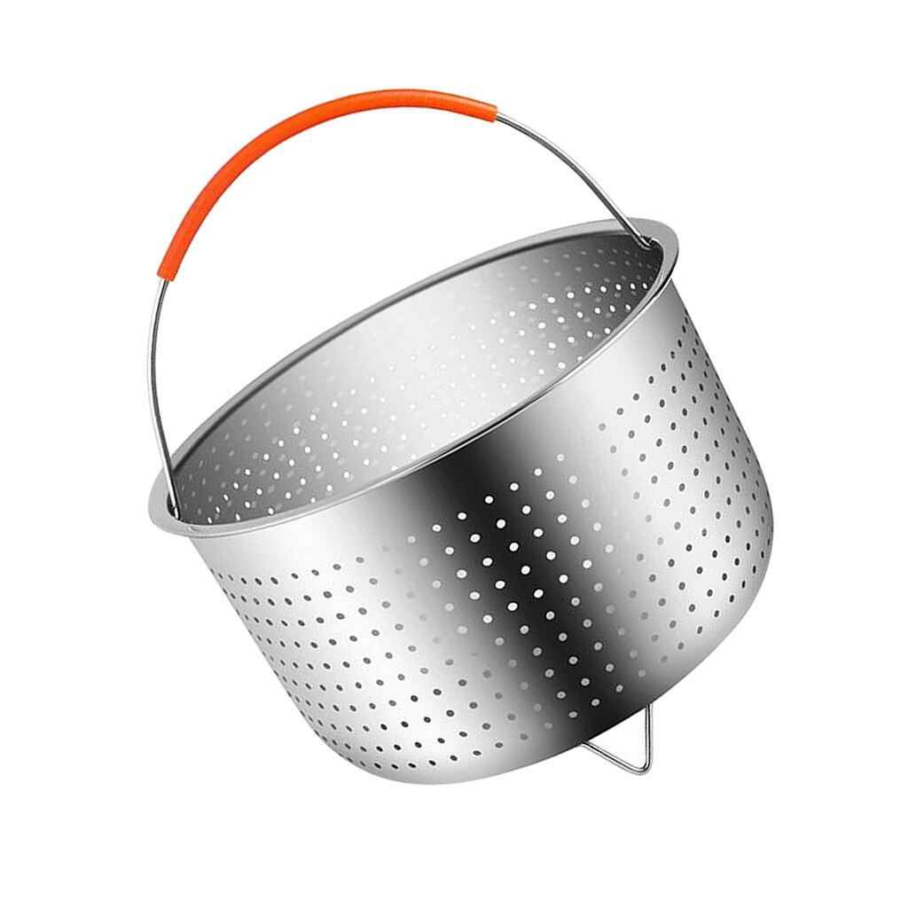 Cesta de vapor de acero inoxidable para verduras, olla de vapor para pescado, Arroz con Mango de silicona, verduras, frutas, huevos, 8 cuartos