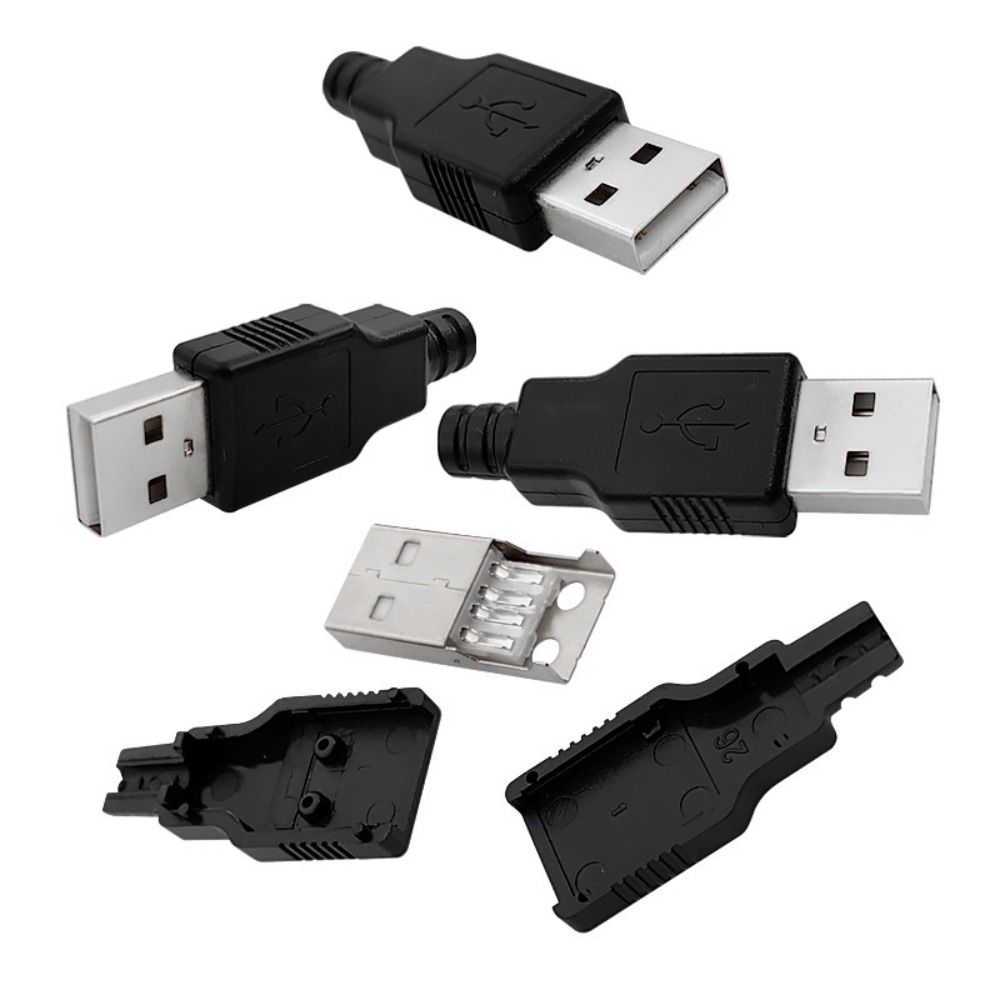 Type A USB Plug 4 Pin Plug Socket Male USB Socket Connector With Cover DIY Connector Electrical Equipment Parts