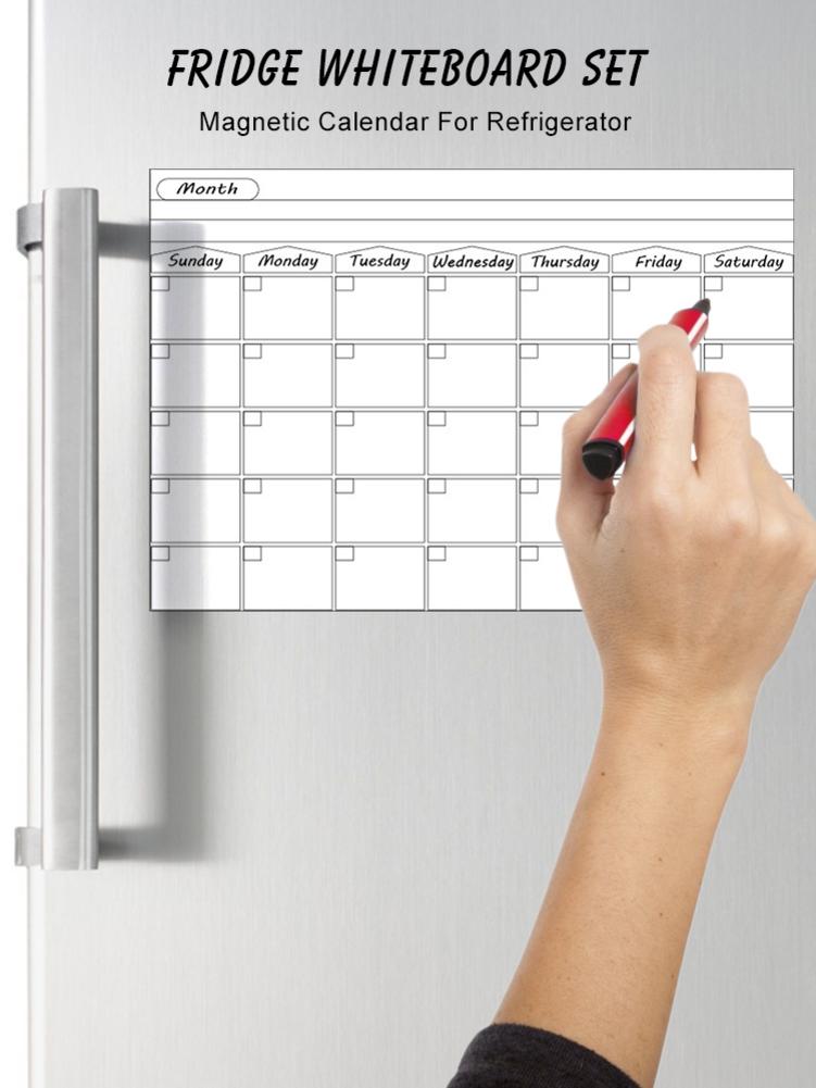 Magnet whiteboard hjemmekontor køkken køleskab kalender magnet tør slette tavle white boards wallsticker tidsplan opslagstavler