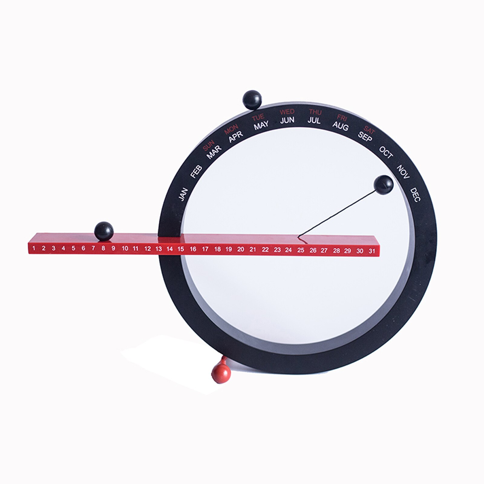 Sfera magnetica calendario perpetuo calendario da parete decorazioni per la casa creativo ornamenti per telecamera da letto in stile europeo: Rosso