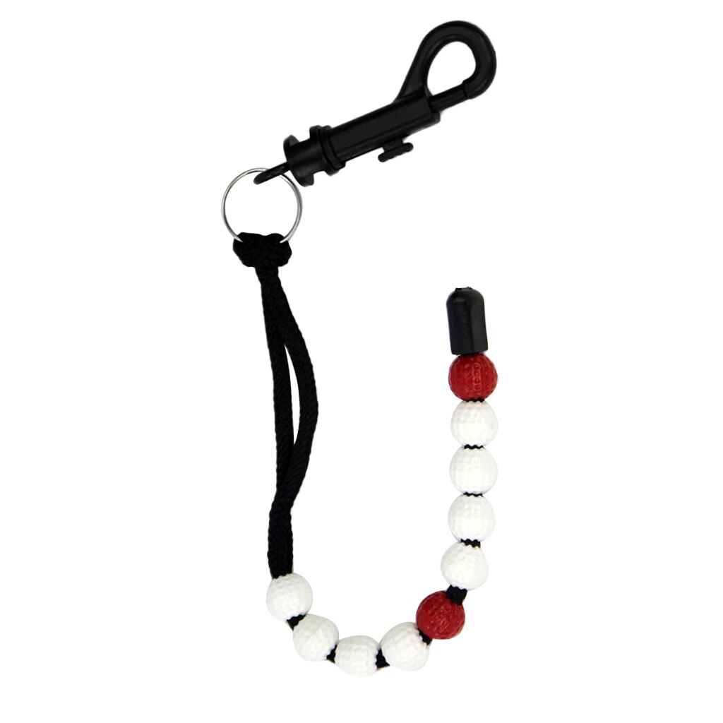 Plastic Golf Beads Stroke Shot Score Counter Keeper with Clip -Pink/White Golf Stroke Bead Score Counter: White and Red