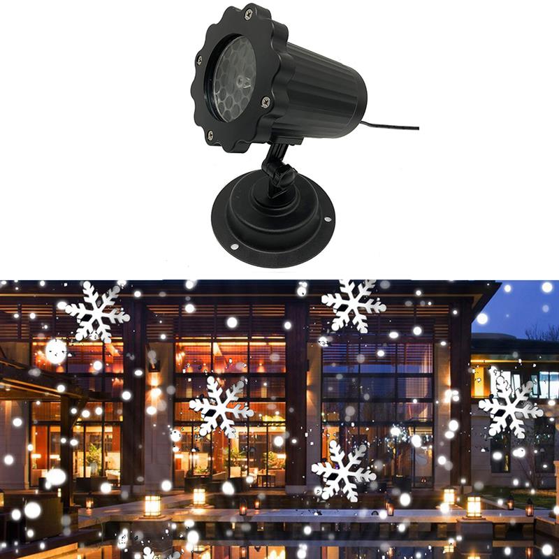 Snowfall Projector Light Waterproof IP65 Outdoor Christmas Snowflake Spotlight With Remote Control For Birthday Halloween: EU