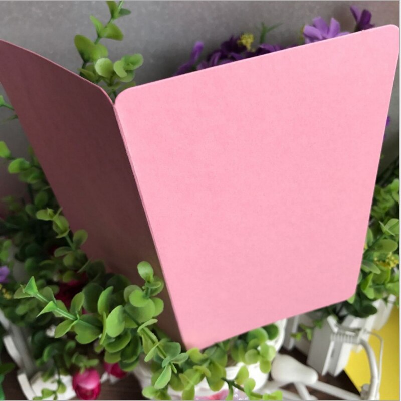 10 pièces/lot carte pliée vierge bricolage papier coloré cartes de voeux carte peinture à la main bricolage carte de noël 15x10cm: pink