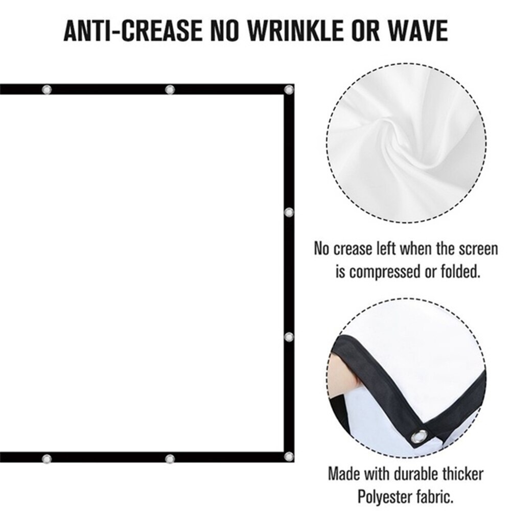 Factory direct polyester white soft simple curtain folding movie curtain projector home anti-light curtain Moisture-proof