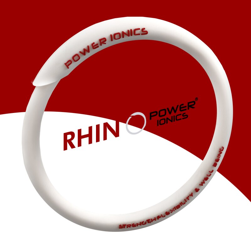 Power Ionics Rhino Men Women 2000Ions Waterproof Sports Bracelets Bangles Wristband Energy Balance Body: White / XXL for over 19cm