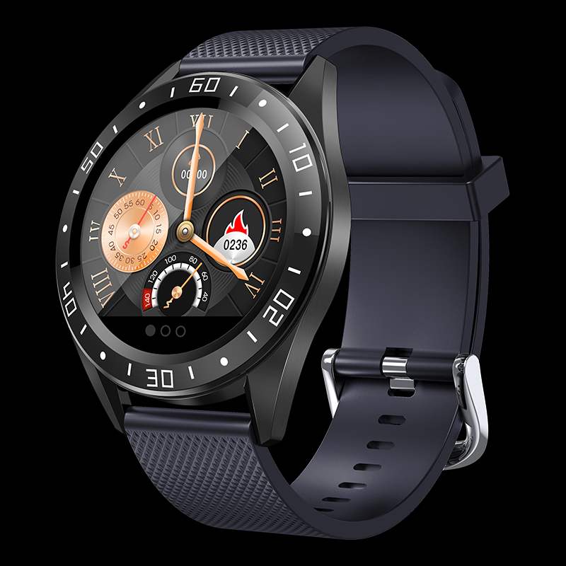 Bakeey GT105 Heart Rate Blood Pressure Monitor bluetooth Weather Push Music Control Black Silicone Smart Band Men Women