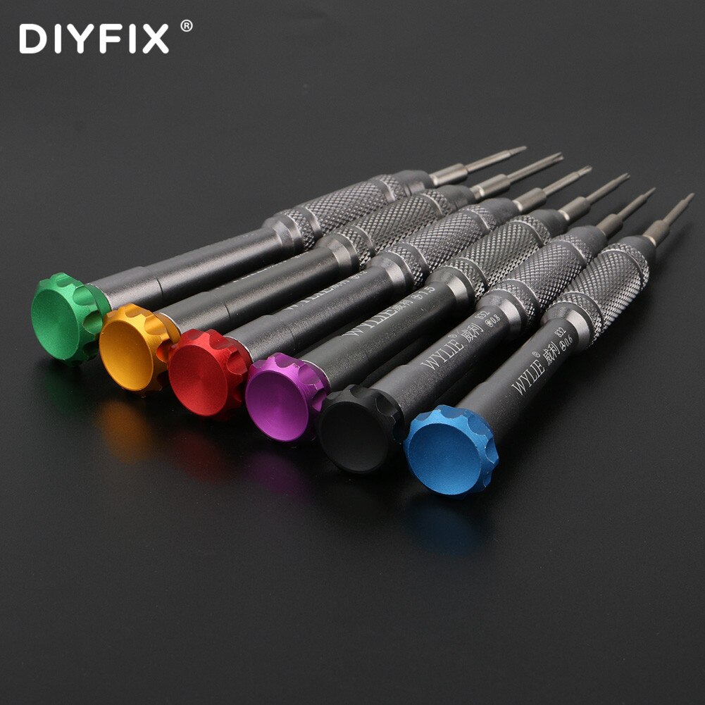 DIYFIX 6 in1 Precision Screwdriver Set For iPhone 11/ 12 Series Mobile Phone Computer Repair Disassembly Bolt Screwdriver