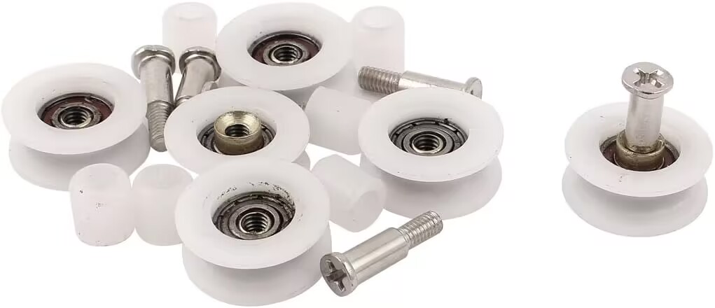 8 x nye dusjdørruller/ruller/løpere/hjul vrillet 23mm