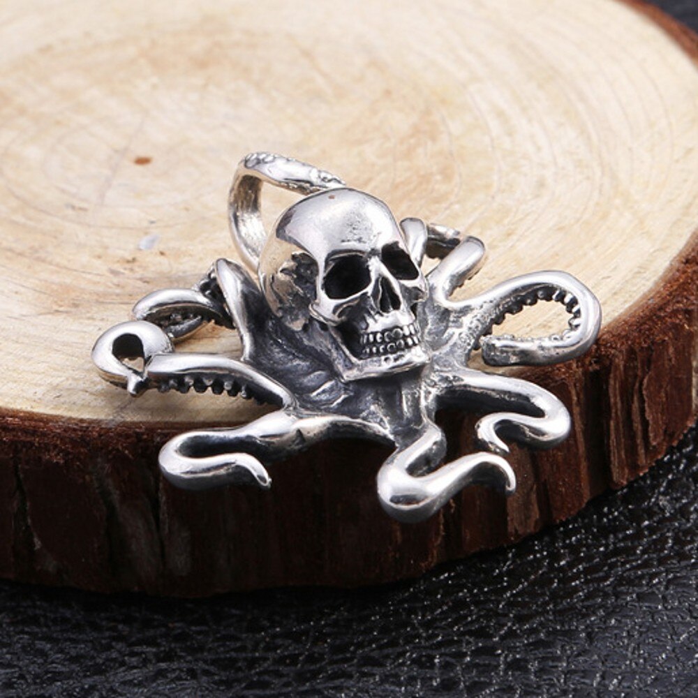 Bocai Solid S925 Sterling Zilveren Mannen En Vrouwen Hanger Octopus Schedel Modieuze Koreaanse Hanger