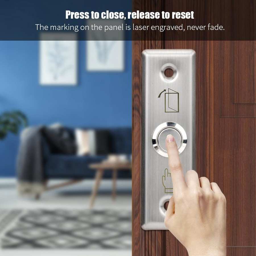 12V Door Access Control Switch Stainless Steel Exit Push Release Button Stainless Steel Door Switch