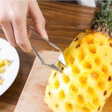 Top praktisk rustfrit stål skærer ananas øjenskræller ananas frø fjerner klip værktøj til hjemmet køkken