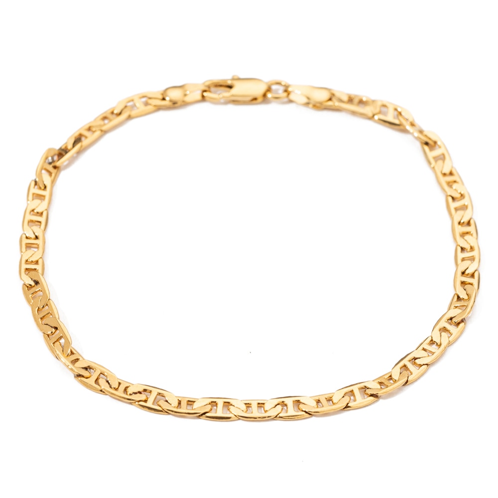 4.2mm wide Gold Color Mariner Link Chain Anklets For Women Ankle Bracelet Woman Anklet Female Foot Jewelry 9 10 11inches