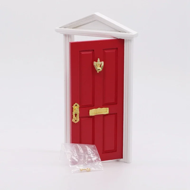 Porte d'elfe Miniature en bois, porte féerique, Mini maison, accessoires, jouet de jeu, pour enfants, meubles, Simulation Miniatures: Bleu profond