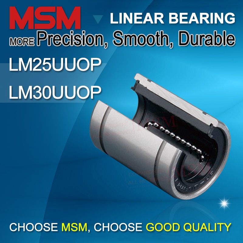 4pcs/lot MSM Open Type Linear Bushings LM25UUOP LM30UUOP 25mm Linear Motion Ball Bearing 30mm Shaft Sliding SBR Rail CNC Parts