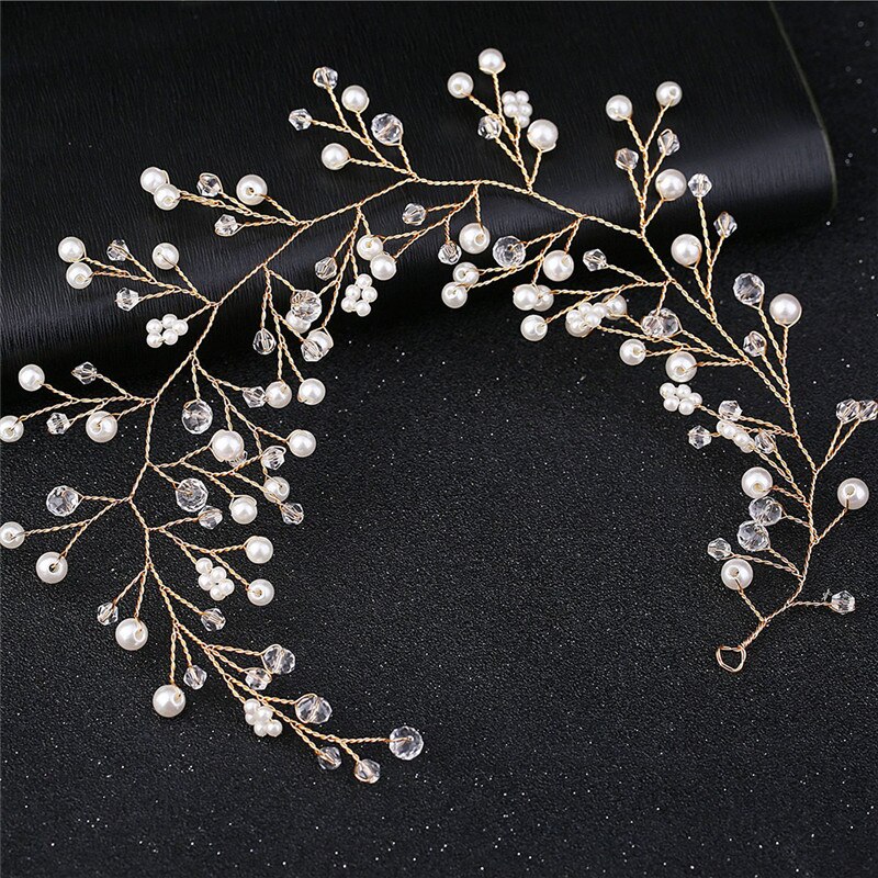 Diademas de perlas de imitación para novia, joyería para el cabello, diadema de cristal, Tiara, accesorios para el cabello de novia
