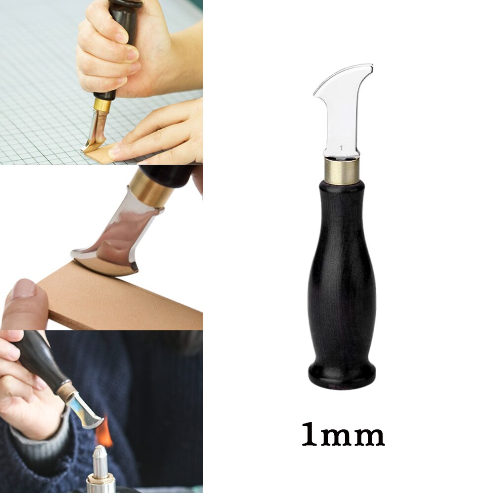 Leather Edge Creaser Stainless Steel Blade Ebony Blackwood Handle Marking Edge Decorate Line Skiving Tool Leathercraft Mark Tool: 1mm