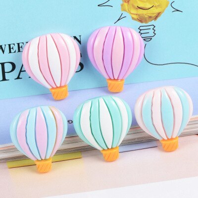 10 pz/lotto Colorful Mini Hot Air Balloon Autoadesivi del Frigorifero Della Resina di Flatback Cabochons Scrapbook FAI DA TE accessori Del Telefono Dei Capelli 22 millimetri: mul-color