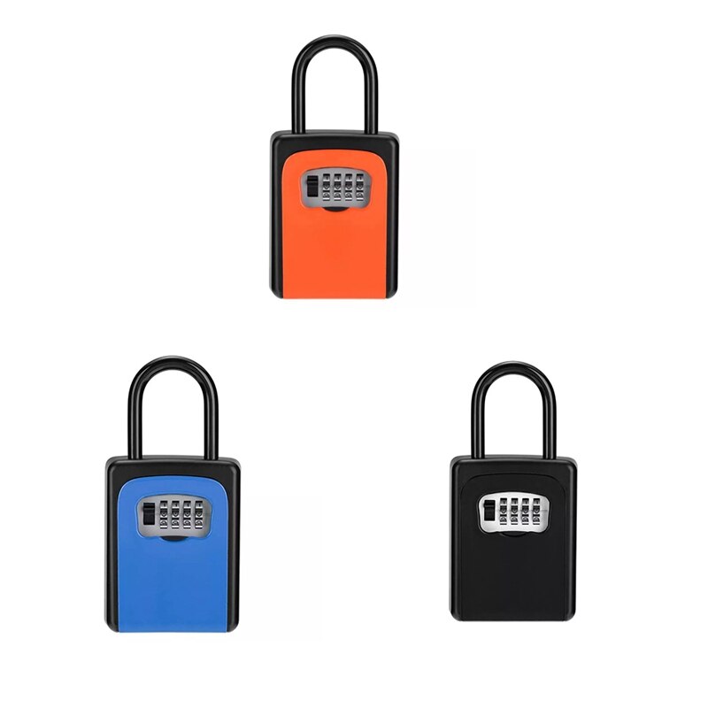 MOOL 4-Digit Key Lock Box Combination Password Lock Box with Code for House Key Storage Combo Door Locker