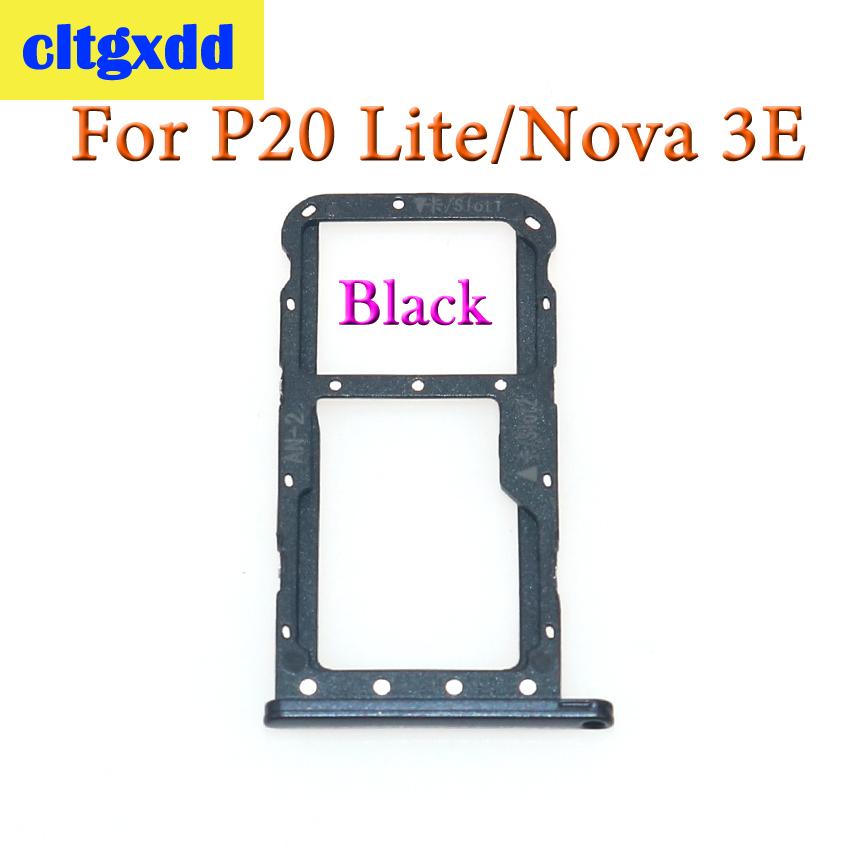 cltgxdd 1 pcs For Huawei P20 Lite / Nova 3e SIM Card Tray Micro SD Card Adapter Socket Dual SIM Replacement Parts: Black