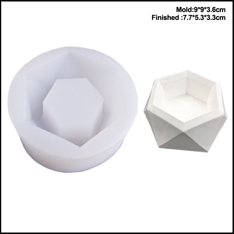 7 store uv-harpiks silikonesæbeforme til urtepotte beton & cement sukkulent plantebeholder lys epoxygips lerformc 389
