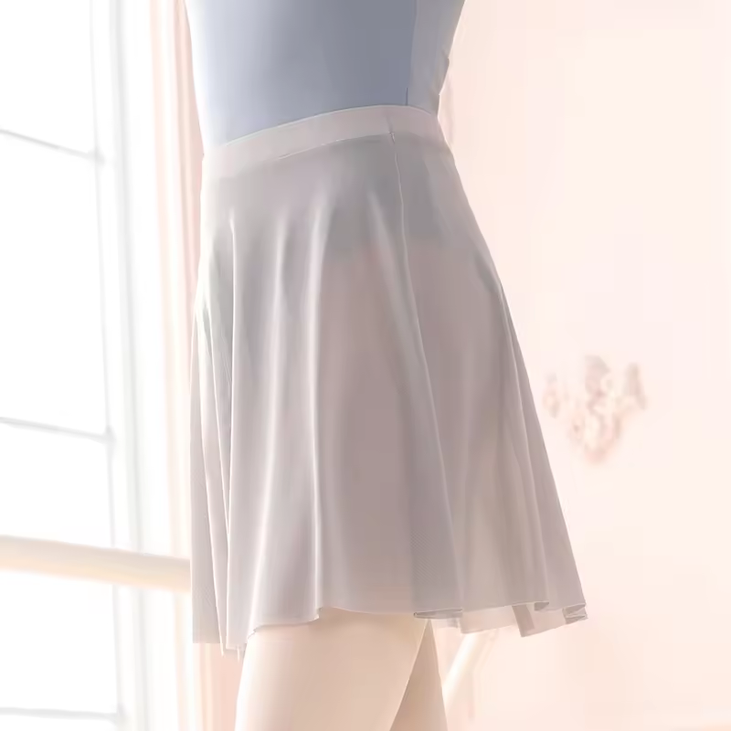 Falda de ballet de malla suave para mujer, faldas de baile negras, ropa de bailarina con cintura elástica, extraíble