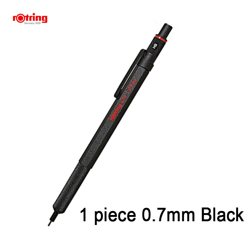 Rotring 600 0.5/0,7mm mechanische bleistift silber/schwarz Metall Halfter automatische bleistift 1 stück: 0.7mm Schwarz