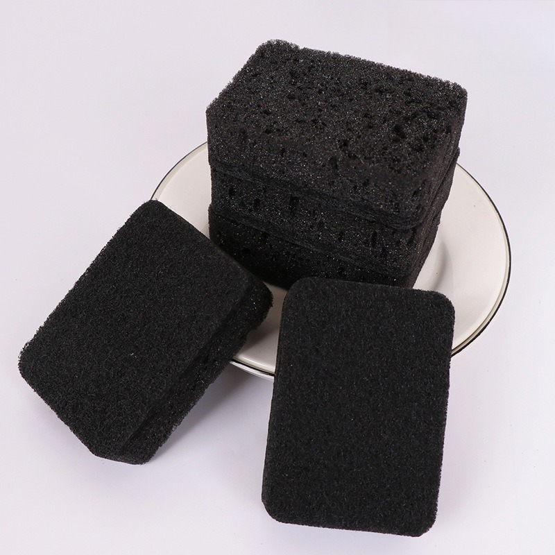Esponja mágica de algas marinas negras de forma ovalada para cepillos de limpieza de cocina, limpieza de lavavajillas, esponja mágica duradera, herramientas para el hogar