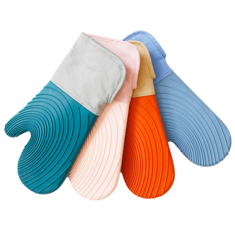 Kitchen Oven Mitts Anti-Scalding Potholder Thicken Silicone Baking Gloves Household Heat Insulation Golves Kitchen Accessories