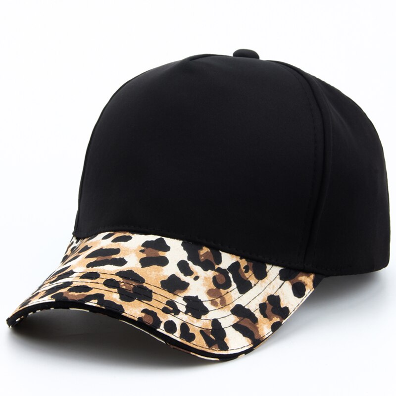 CNTANG Frauen Leopard drucken Baseball Kappe Hüfte hüpfen Kappen lässig Weibliche Hütte Snapback Für frauen Mädchen gorras: Schwarz