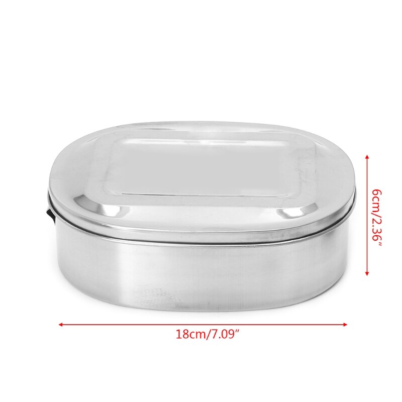 Stainless Steel Square Lunch Box Bento Food Picnic Container Travel 1/2 Layer lunch box for Student,School: Single layer-XL