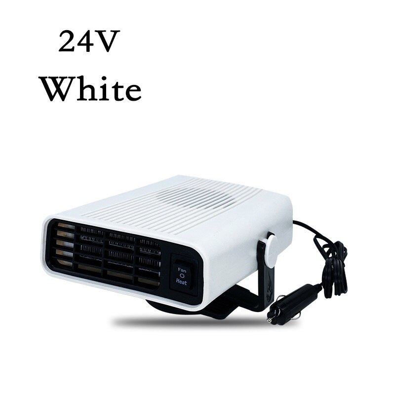 12V/24V Car Heater 500W Portable 360 Degree Adjustable Electric Heater Cooling Fan Air Purifier Windscreen Defogging Defroster: White 24v