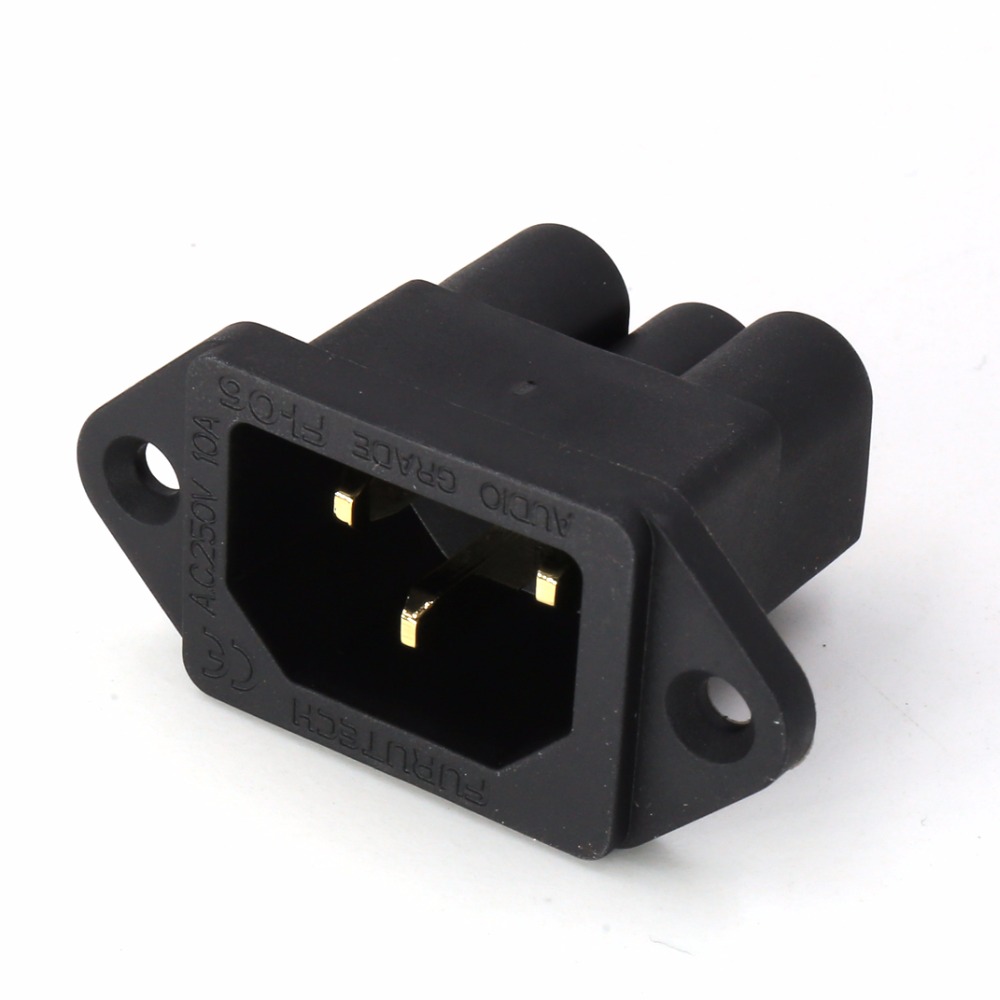 2 stks AC FI-06 (G) IEC Inlet Socket zuiver koper Vergulde HIFI Power