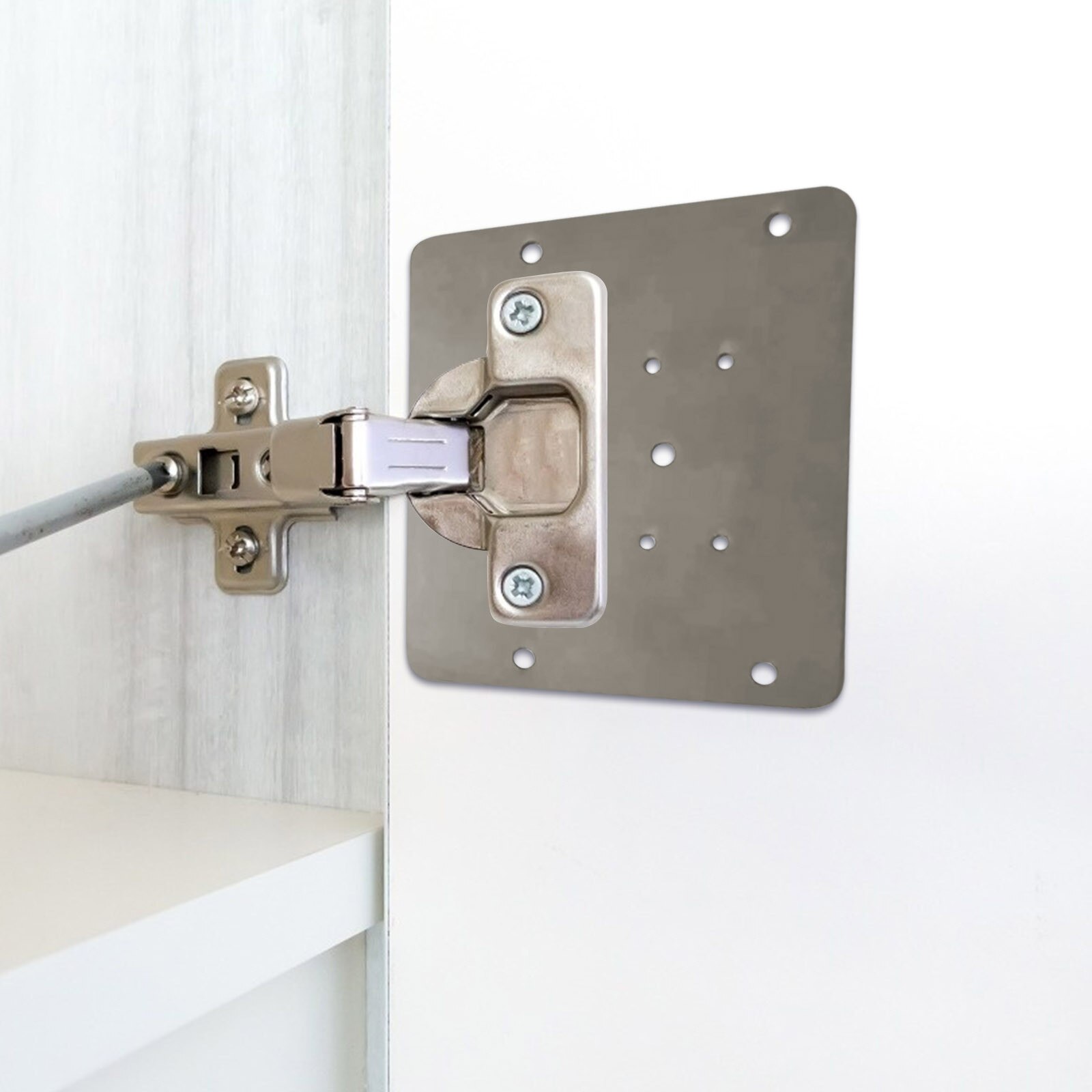 Cabinet Hinge Repair Plate Set Practical Rust Resistant Stainless Steel Furniture Cupboard Hinge Repair Mount Door Drawer Window
