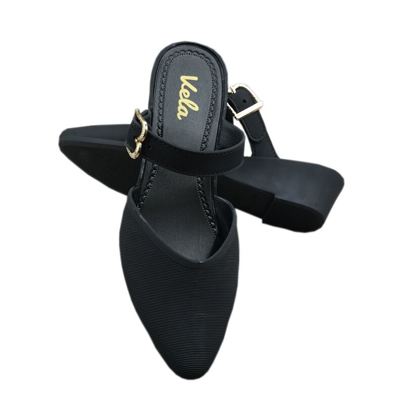 Swonco pvc plast sko sommer kvinner sandaler toe conver halvslip muldyr sommer kausal sko kvinnelige slip on sandaler damer