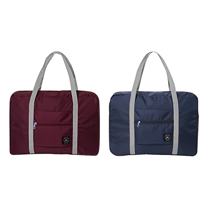 1 set of foldable large capacity travel luggage bag, expandable fitness bag, sports carry on, weekend luggage check-in