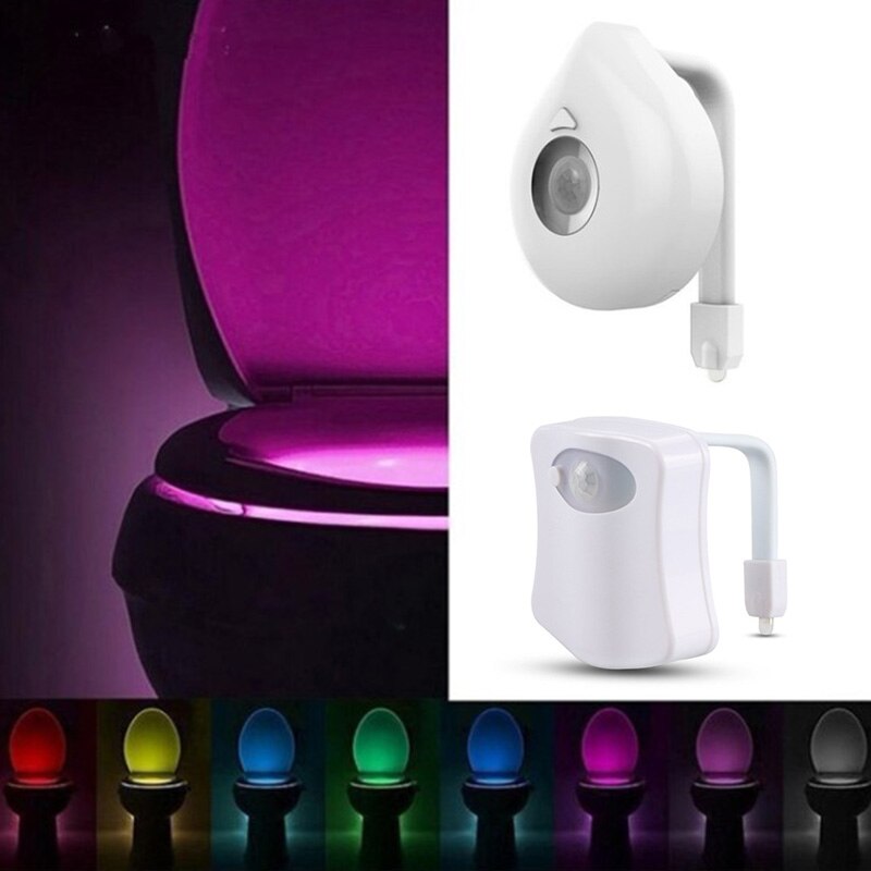 LED kleine nachtlicht 8 farbe 16 farbe wc Sensor licht hängenden körper wc Sensor deckel licht