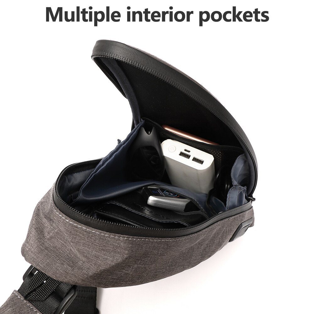 Sling Bag Crossbody Bag Shoulder Backpack Waterproof Travel Chest Bag USB Port Casual Daypack Sling bag for Men Women