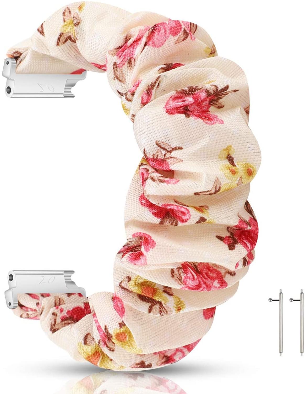20 22mm scrunchies elastisk klokkerem for samsung galaxy watch 46mm 42mm aktive 2 huawei klokke  gt2 reimer  s3 amazfit bip