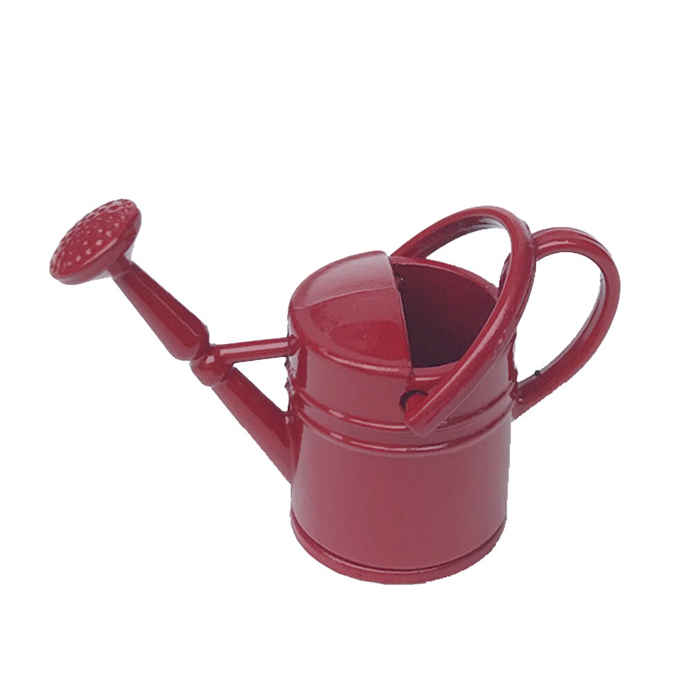 Mini Metal Watering Pots Gardening Adornment Accessories Garden Scene Landscaping Watering Can (Red): Default Title