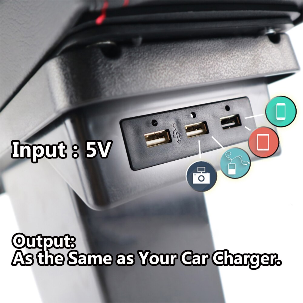 Auto Armlehne Für Nissan JUKE / ESQ (2013-2017) – Mit 3 USB-Anschlüssen & Stauraum, Schwarz