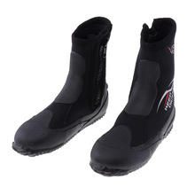 Unisex 5mm premium neopren hi top våddragter lynlås støvle dykkerstøvler vandsport snorkel støvletter sko