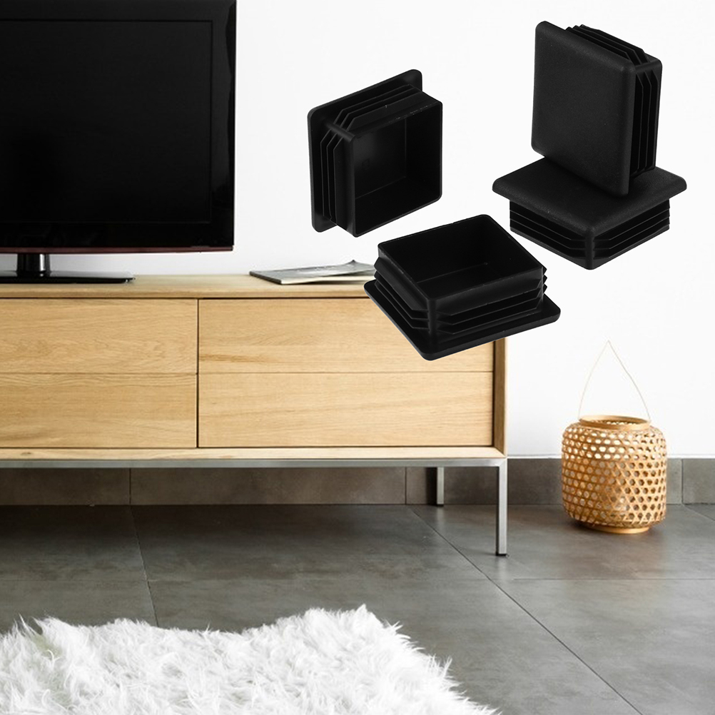 100pcs Square Plastic Cover Furniture Leg Plug Chair Leg Inserts for Metal Legs