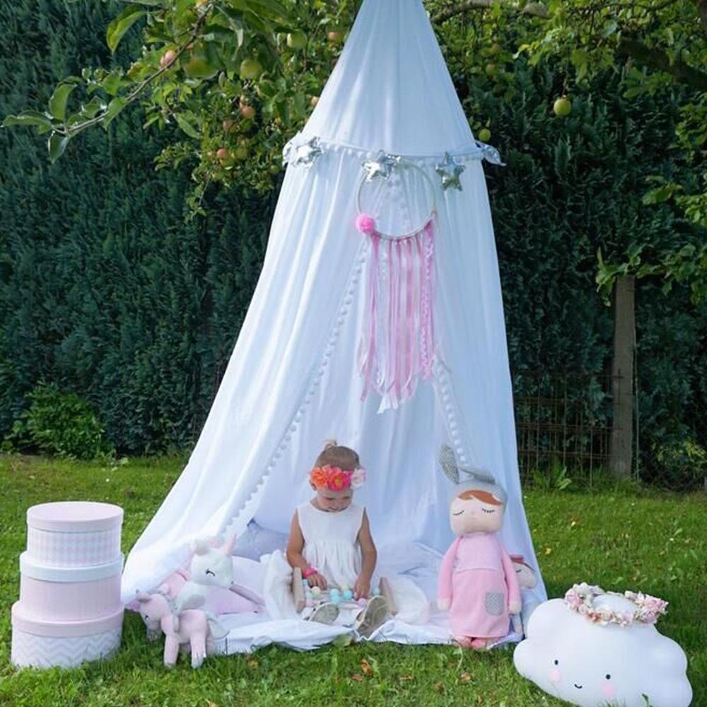 Kids Bed Canopy Curtain Children Play Tent House Girl Princess Round Dome Canopy Baby Crib Cot Hanging Tent Baby Room Decoration