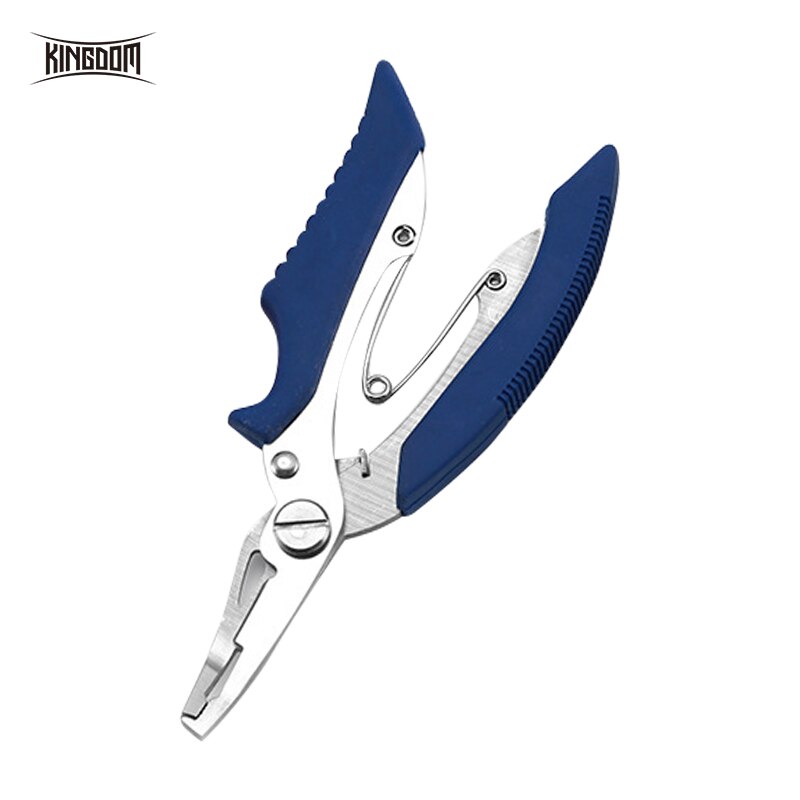Kingdom Fishing Tools Fishing Pliers Scissor Braid Line Lure Cutter Hook Remover Hook Multifunction Tackle Tool Kits Accessories: Blue