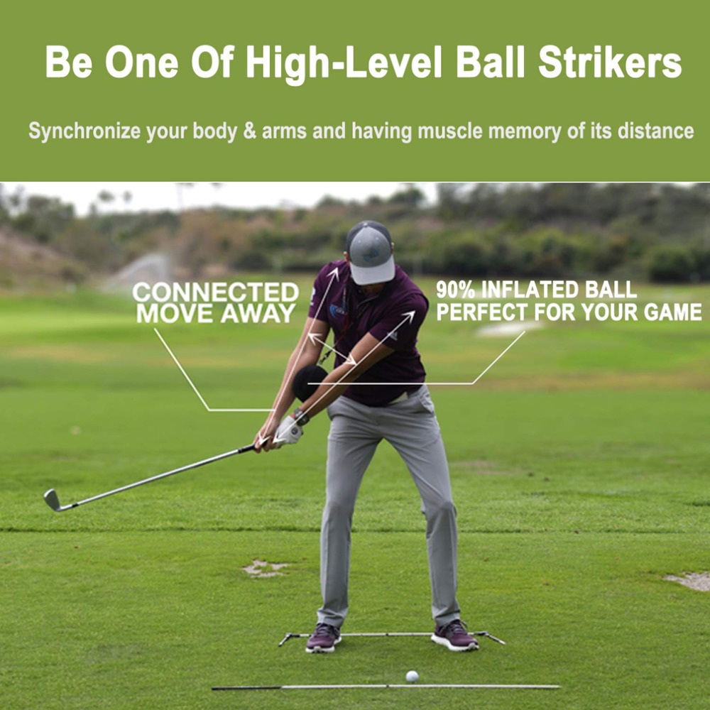 Golf swing træner bold med golf smart oppustelig assist posture correction træning for golfspillere sort