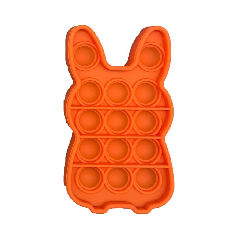 Einfache Push-Pop-Es Figet Spielzeug Bär Nette Form Anti-Stress Blase Sensorischen Stress Relief Autismus Bedürfnisse Angst kinder Erwachsene Spielzeug Lustige: Rabbit Orange