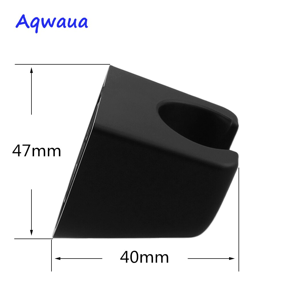 Aqwaua Shower Head Holder Bracket Bathroom Use Standard Size Bathroom Accessories Matt Black ABS Plastic