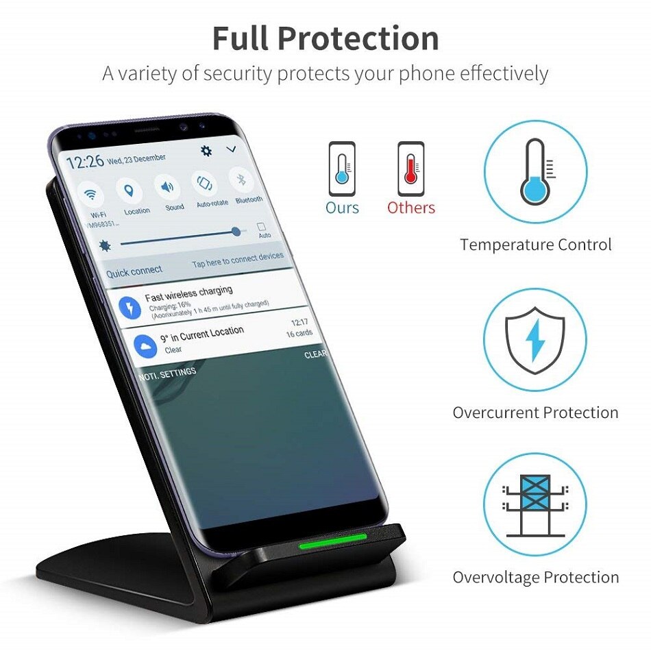 Qi trådløs opladerstander kompatibel til samsung  s9 s8 plus note 9 8 iphone  x 8 xs max xr mobiltelefon usb hurtig trådløs oplader