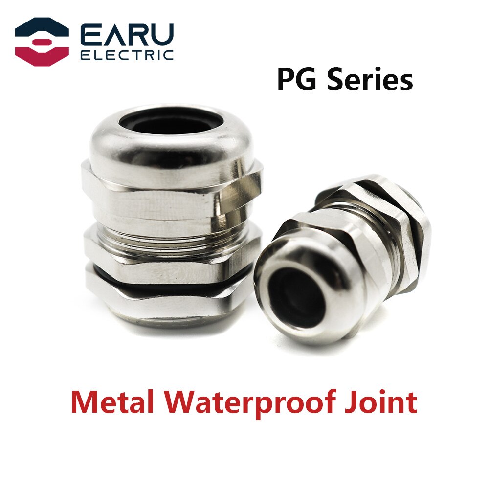 1PCS PG Series Metal Waterproof Joint Fixed Sealing Cable IP68 Cable Connector Brass Nickel Plated Gland Connector